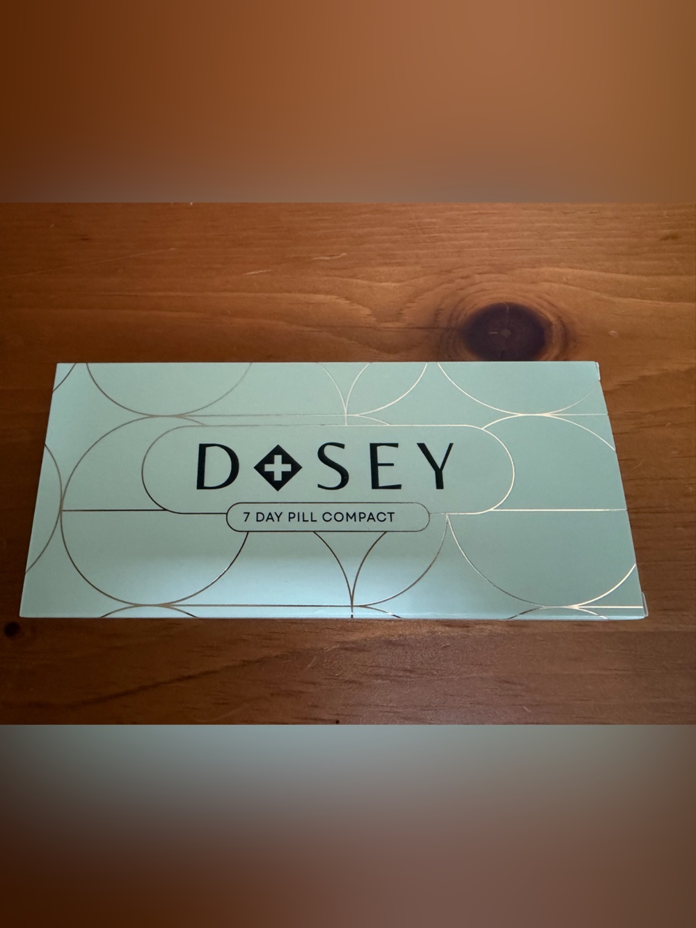 7-Day Pill Compact in Mint with Gold Accents